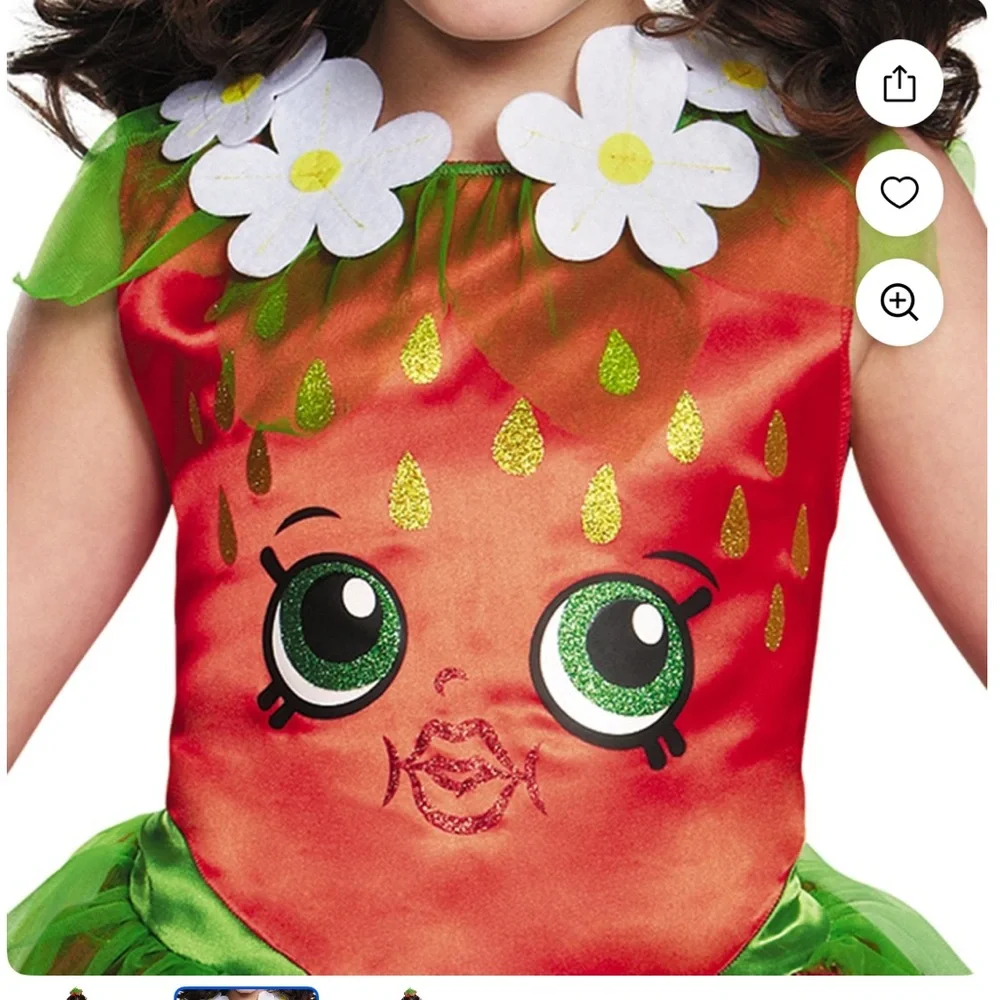 Shopkins Strawberry Kiss costume Dress NEW S 4-6X Halloween dress up